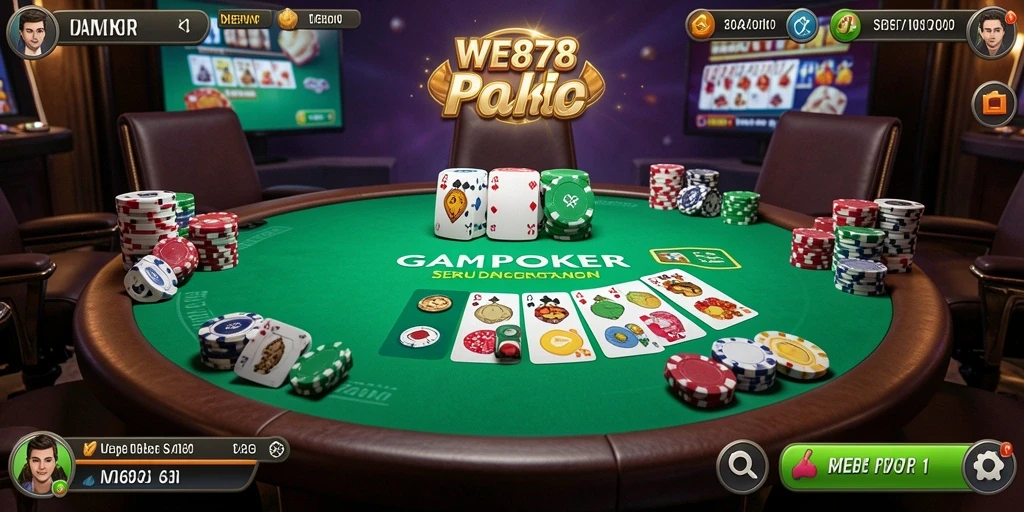 Tampilan gameplay Poker yang mendebarkan di aplikasi WE878.