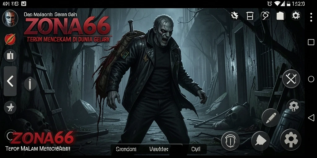 Gameplay seram di ZONA66 dengan suasana yang mencekam.